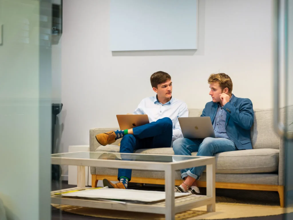 two property managers in office